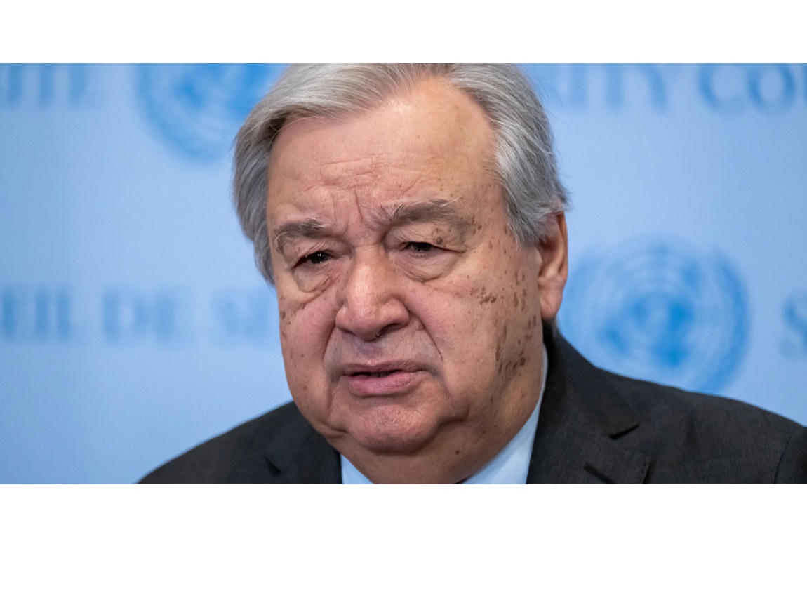 Secretary-General António Guterres briefs reporters on the situation in Gaza.