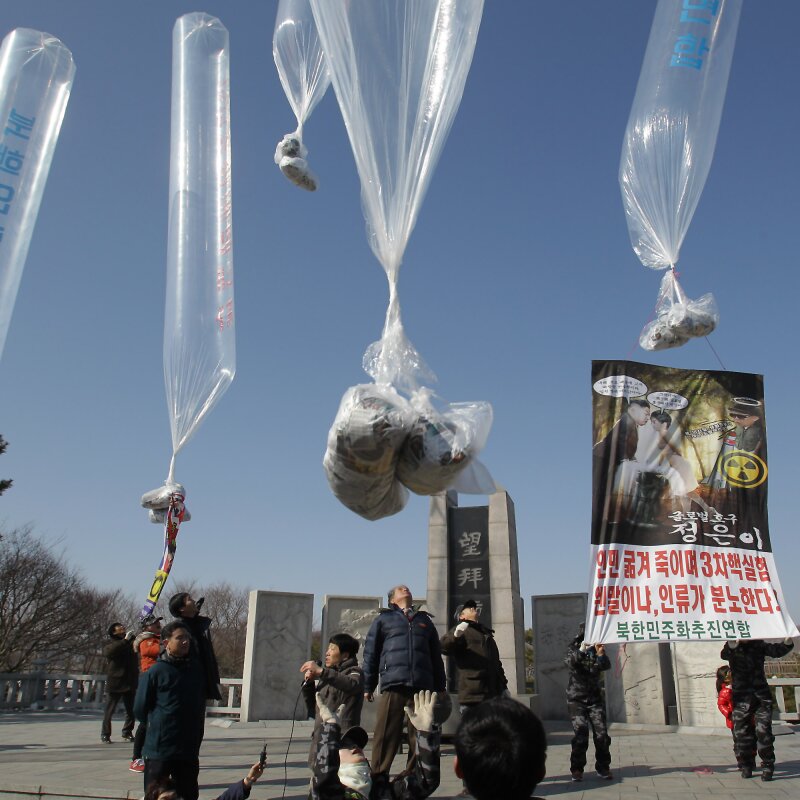 North Korean Defectors Release Propaganda Balloons In Protest Against Nuclear Test